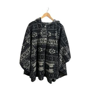 Wool Blend Western Poncho